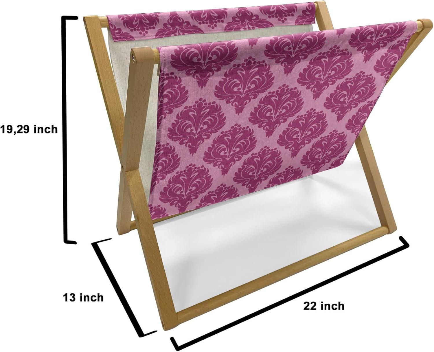 imageAmbesonne Flamingo Magazine and Book Holder Valentines Day Theme with Romantic Birds and Rose Petals Love Tropical Decorative Floor Rack Organizer for Living Room 22x19 Dark Coral and PinkDark Magenta and Pale Pink