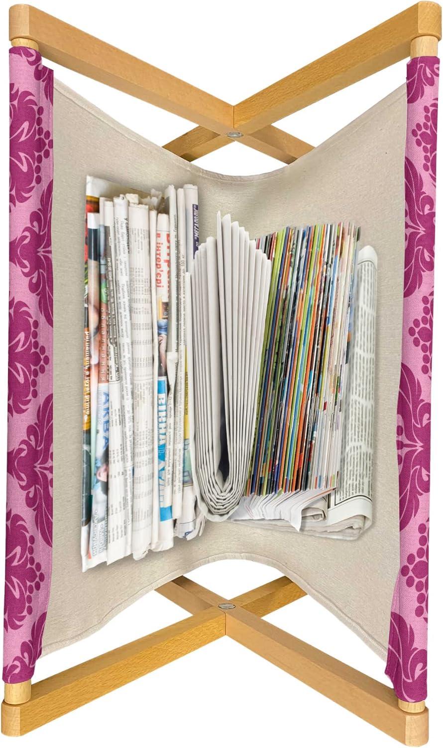 imageAmbesonne Flamingo Magazine and Book Holder Valentines Day Theme with Romantic Birds and Rose Petals Love Tropical Decorative Floor Rack Organizer for Living Room 22x19 Dark Coral and PinkDark Magenta and Pale Pink