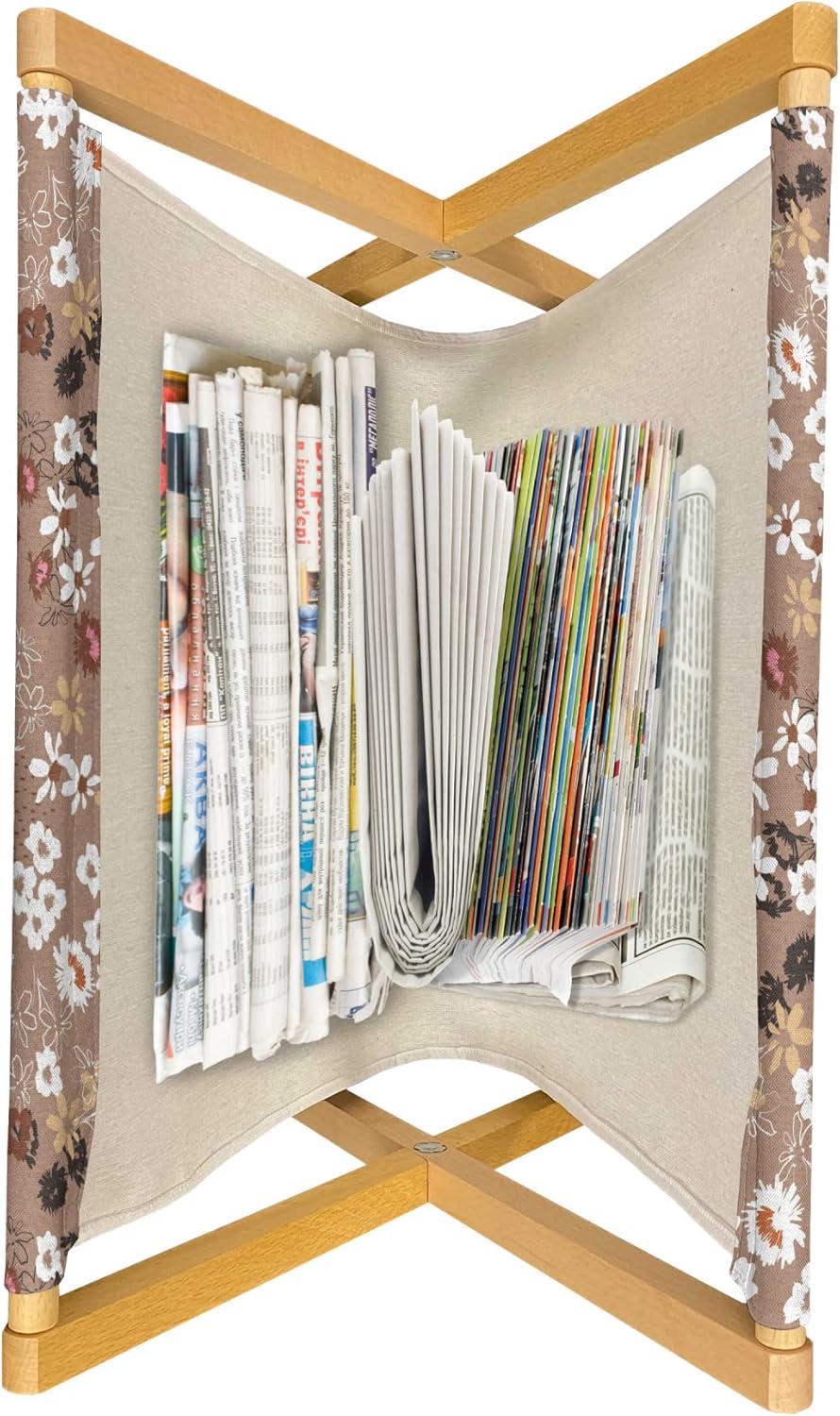 imageAmbesonne Floral Country Magazine and Book Holder Romantic Repetitive Rose Silhouettes Valentines Day Theme Decorative Floor Rack Organizer for Living Room 22x19 Blush Dark Grey and WhitePale Taupe White and Umber