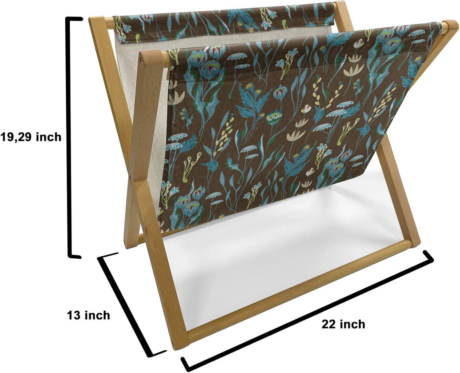 imageAmbesonne Floral Country Magazine and Book Holder Romantic Repetitive Rose Silhouettes Valentines Day Theme Decorative Floor Rack Organizer for Living Room 22x19 Blush Dark Grey and WhiteDark Cocoa Sea Blue