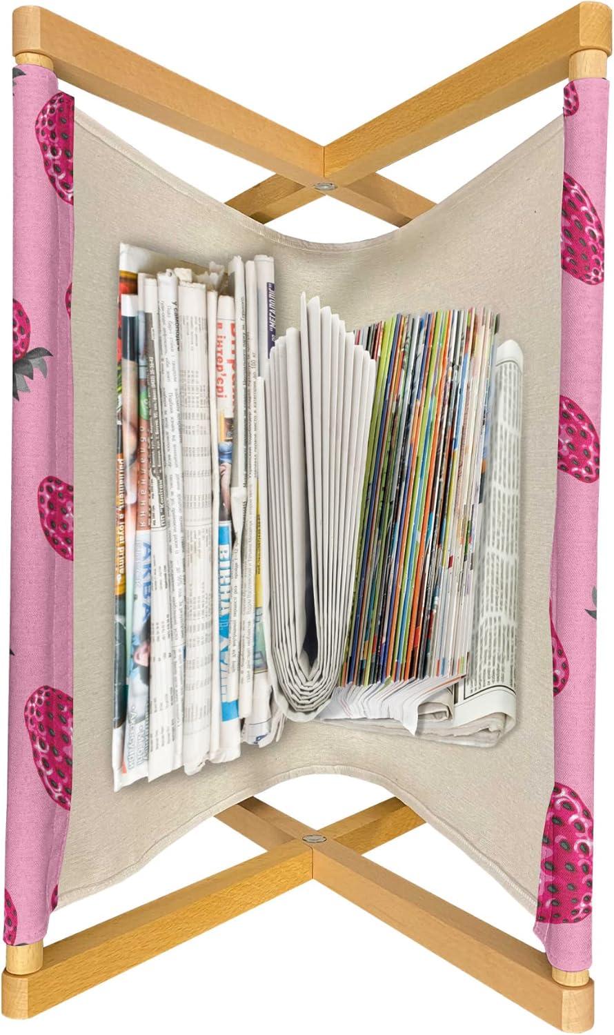 imageAmbesonne Hearts Magazine and Book Holder Valentines Day Themed Ornate Romantic Pink Circles and Shapes on Dark Background Floor Rack Decor for Interior of Home amp Office 22 x 19 Pink BrownPale Pink Magenta