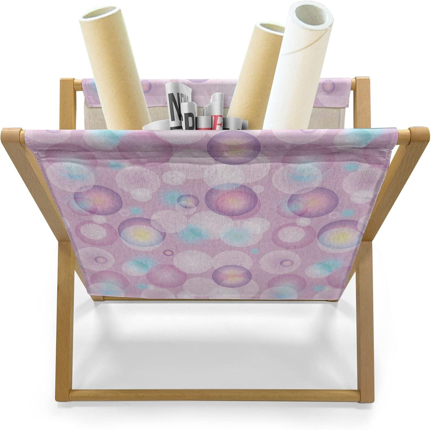 imageAmbesonne Hearts Magazine and Book Holder Valentines Day Themed Ornate Romantic Pink Circles and Shapes on Dark Background Floor Rack Decor for Interior of Home amp Office 22 x 19 Pink BrownBlue Violet Pale Pink