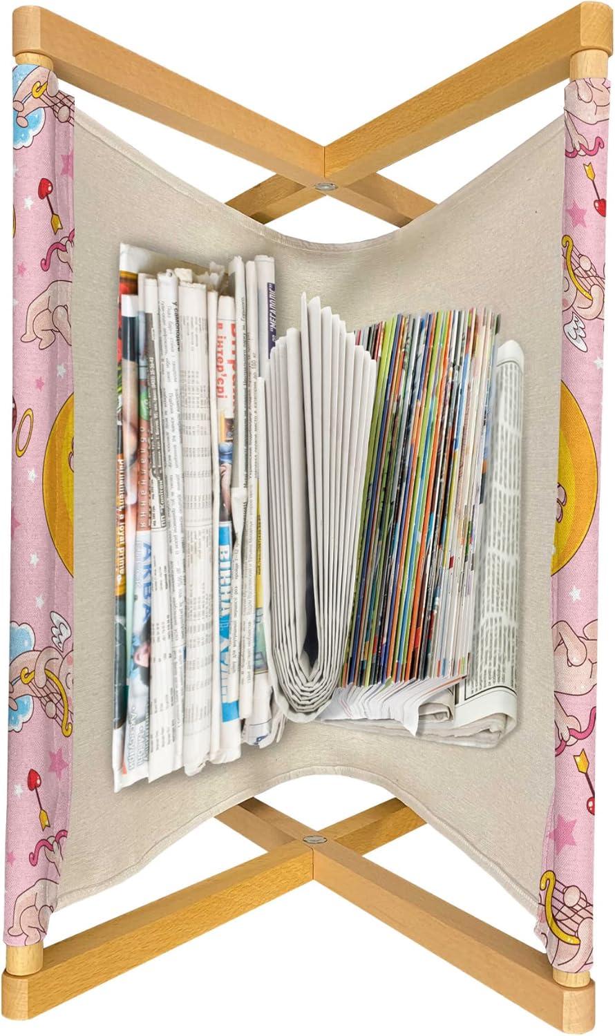 imageAmbesonne Hearts Magazine and Book Holder Valentines Day Themed Ornate Romantic Pink Circles and Shapes on Dark Background Floor Rack Decor for Interior of Home amp Office 22 x 19 Pink BrownEarth Yellow Pale Pink