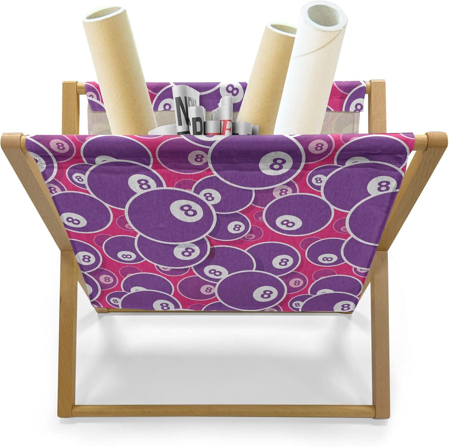 imageAmbesonne Romantic Magazine and Book Holder Love Hearts Stripes Celebration Party Lovers Valentines Design Decorative Floor Rack Organizer for Living Room 22x19 Magenta Night Blue and YellowMagenta Purple and White