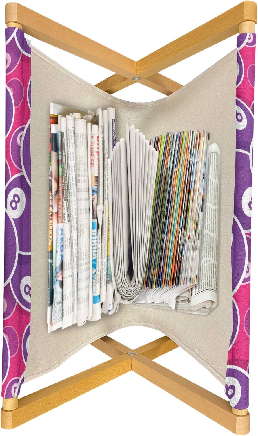 imageAmbesonne Romantic Magazine and Book Holder Love Hearts Stripes Celebration Party Lovers Valentines Design Decorative Floor Rack Organizer for Living Room 22x19 Magenta Night Blue and YellowMagenta Purple and White
