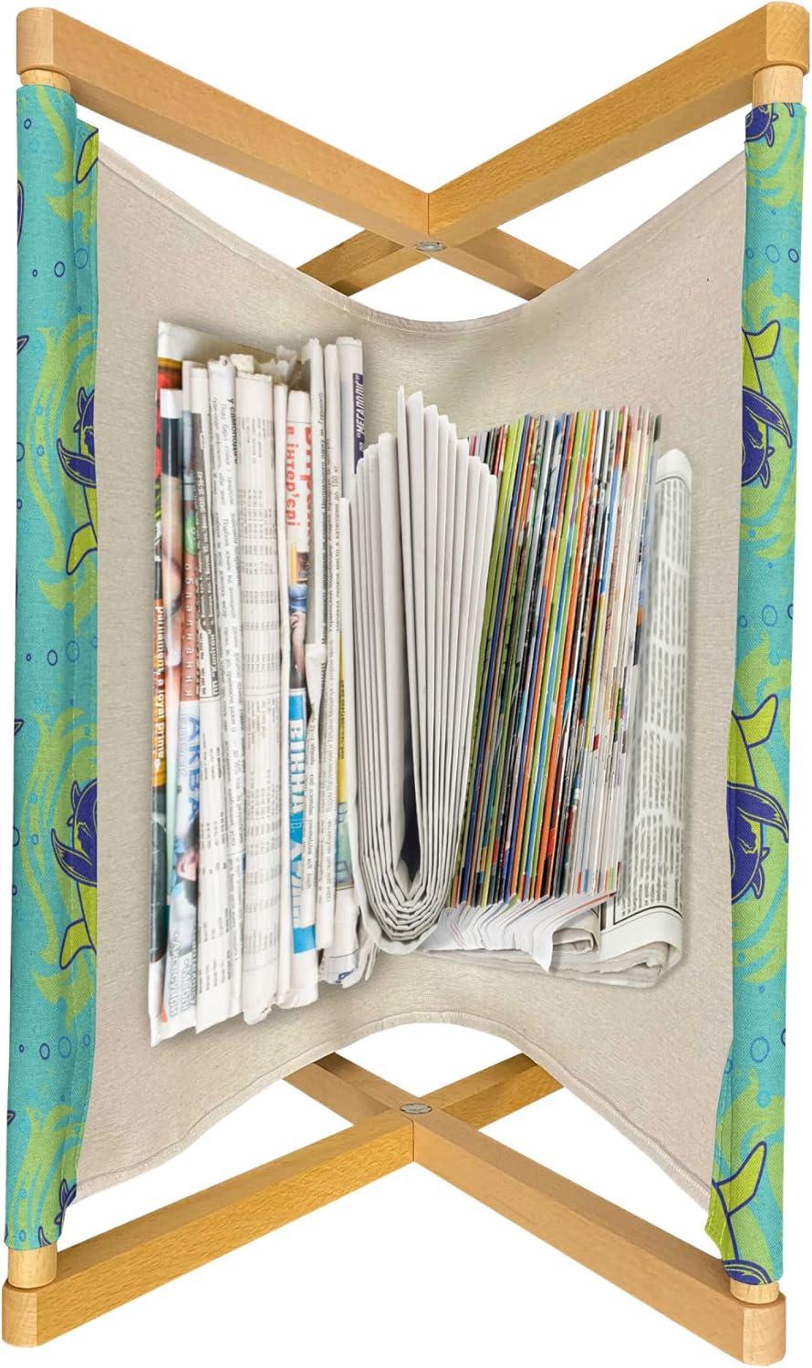 imageAmbesonne Romantic Magazine and Book Holder Love Hearts Stripes Celebration Party Lovers Valentines Design Decorative Floor Rack Organizer for Living Room 22x19 Magenta Night Blue and YellowSeafoam Pale Green and Indigo