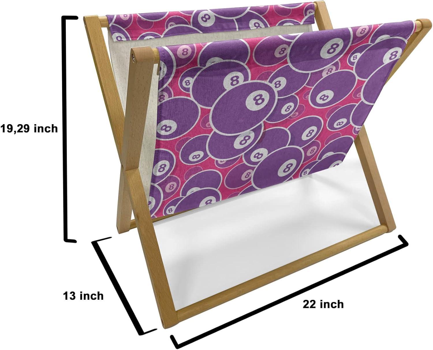 imageAmbesonne Romantic Magazine and Book Holder Love Hearts Stripes Celebration Party Lovers Valentines Design Decorative Floor Rack Organizer for Living Room 22x19 Magenta Night Blue and YellowMagenta Purple and White