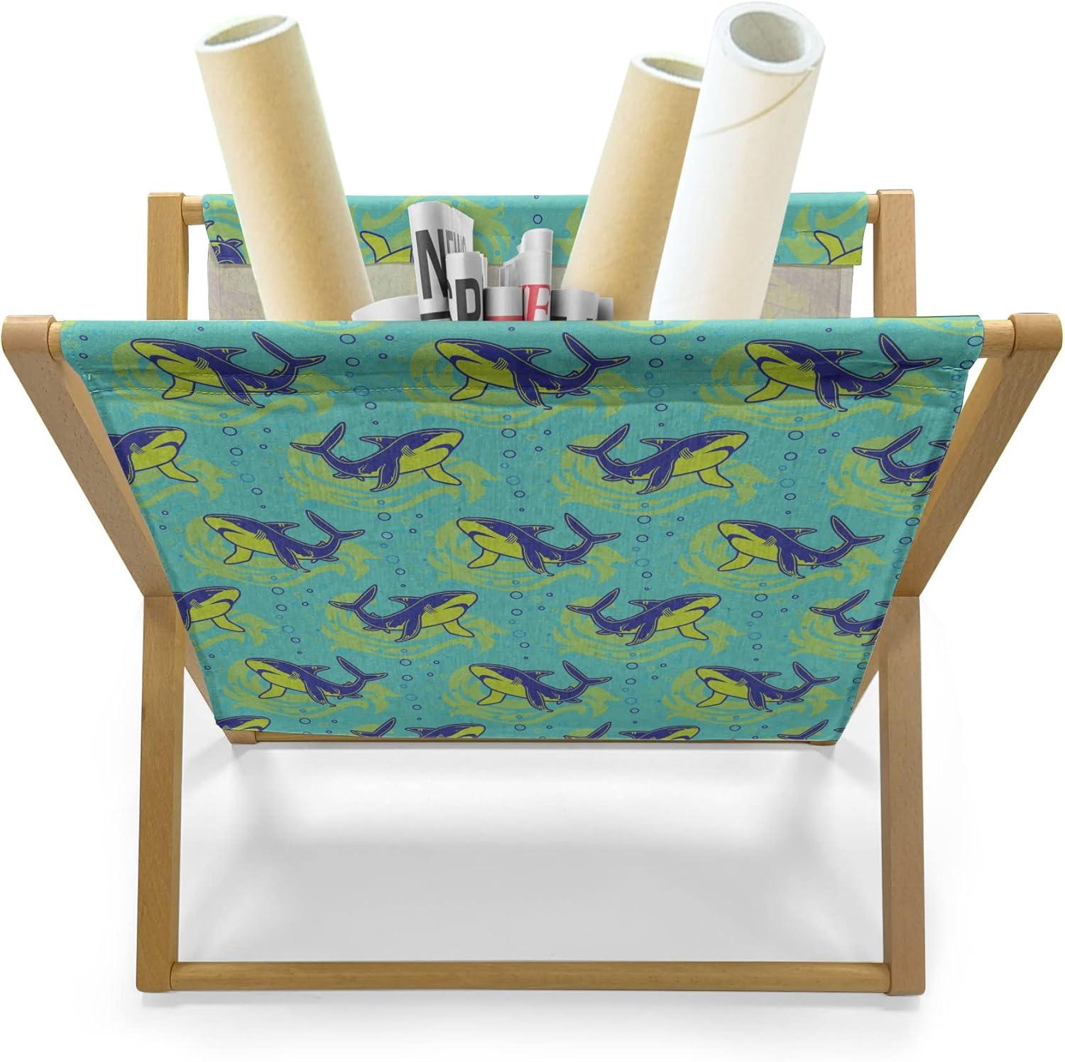 imageAmbesonne Romantic Magazine and Book Holder Love Hearts Stripes Celebration Party Lovers Valentines Design Decorative Floor Rack Organizer for Living Room 22x19 Magenta Night Blue and YellowSeafoam Pale Green and Indigo