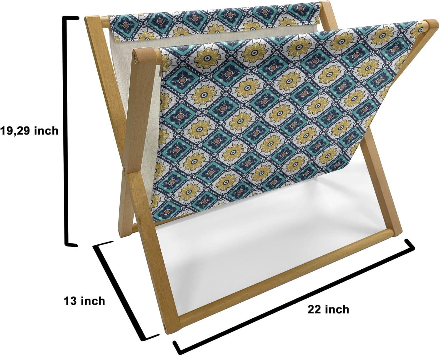 imageAmbesonne Romantic Magazine and Book Holder Love Hearts Stripes Celebration Party Lovers Valentines Design Decorative Floor Rack Organizer for Living Room 22x19 Magenta Night Blue and YellowPale Coffee and Petrol Blue