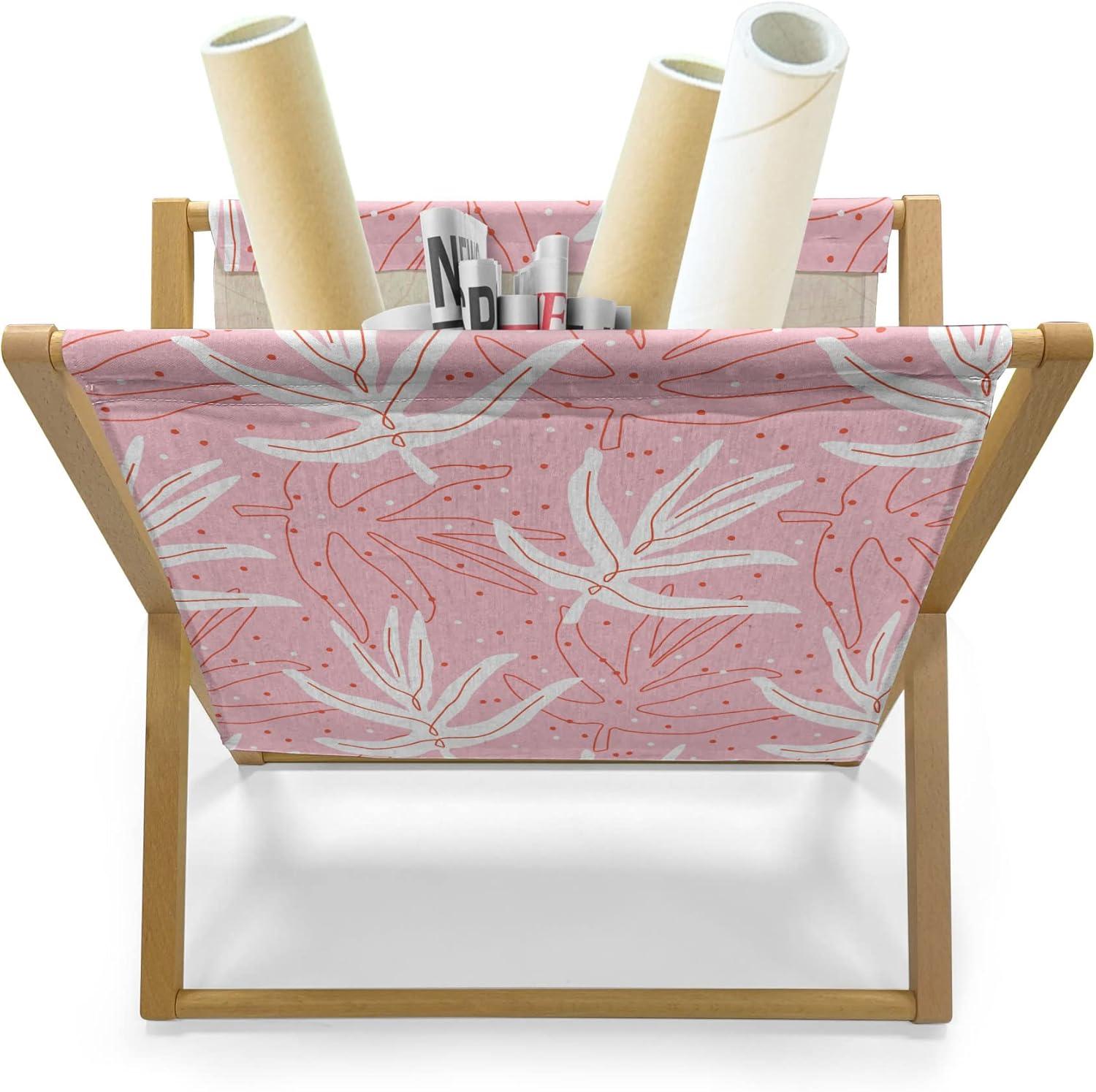 imageAmbesonne Romantic Magazine and Book Holder Love Hearts Stripes Celebration Party Lovers Valentines Design Decorative Floor Rack Organizer for Living Room 22x19 Magenta Night Blue and YellowPink Vermilion and White