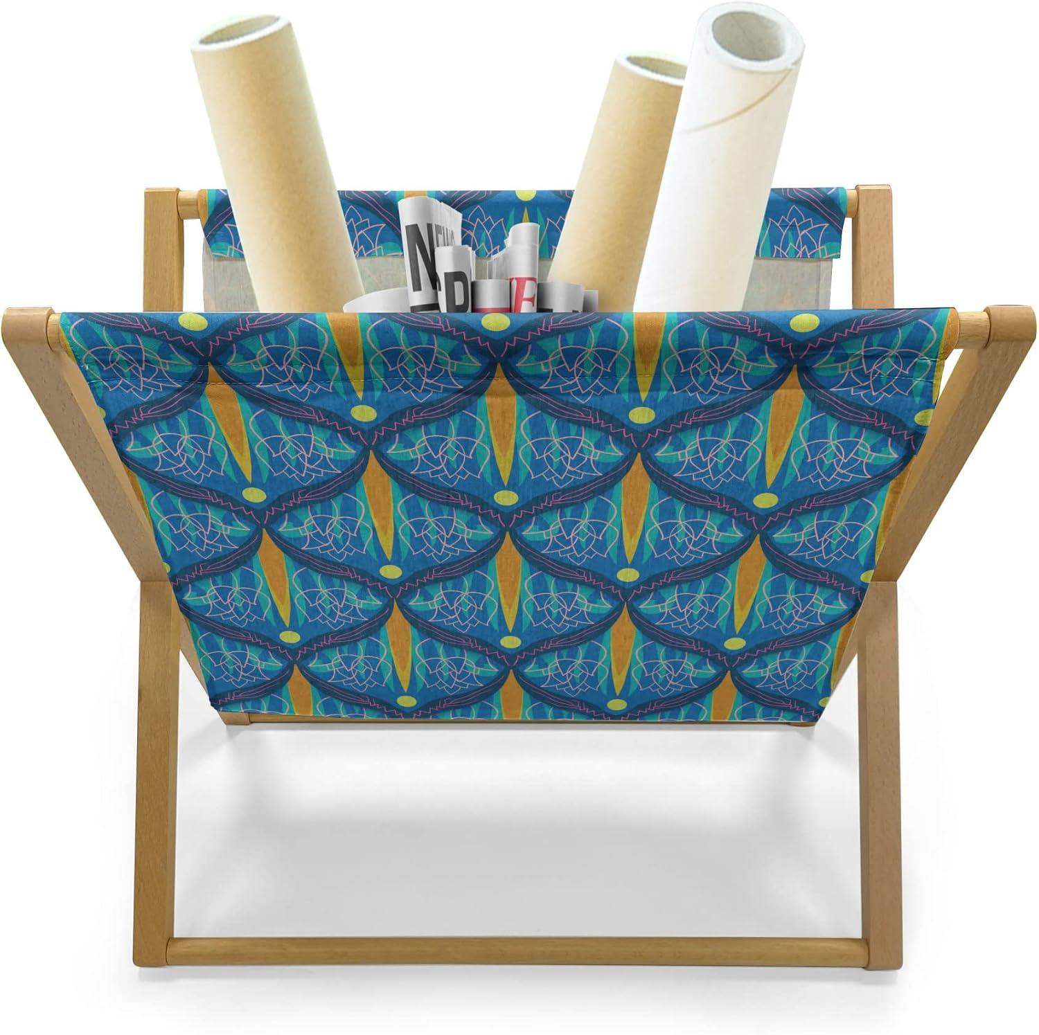 imageAmbesonne Romantic Magazine and Book Holder Love Hearts Stripes Celebration Party Lovers Valentines Design Decorative Floor Rack Organizer for Living Room 22x19 Magenta Night Blue and YellowViolet Blue and Ginger