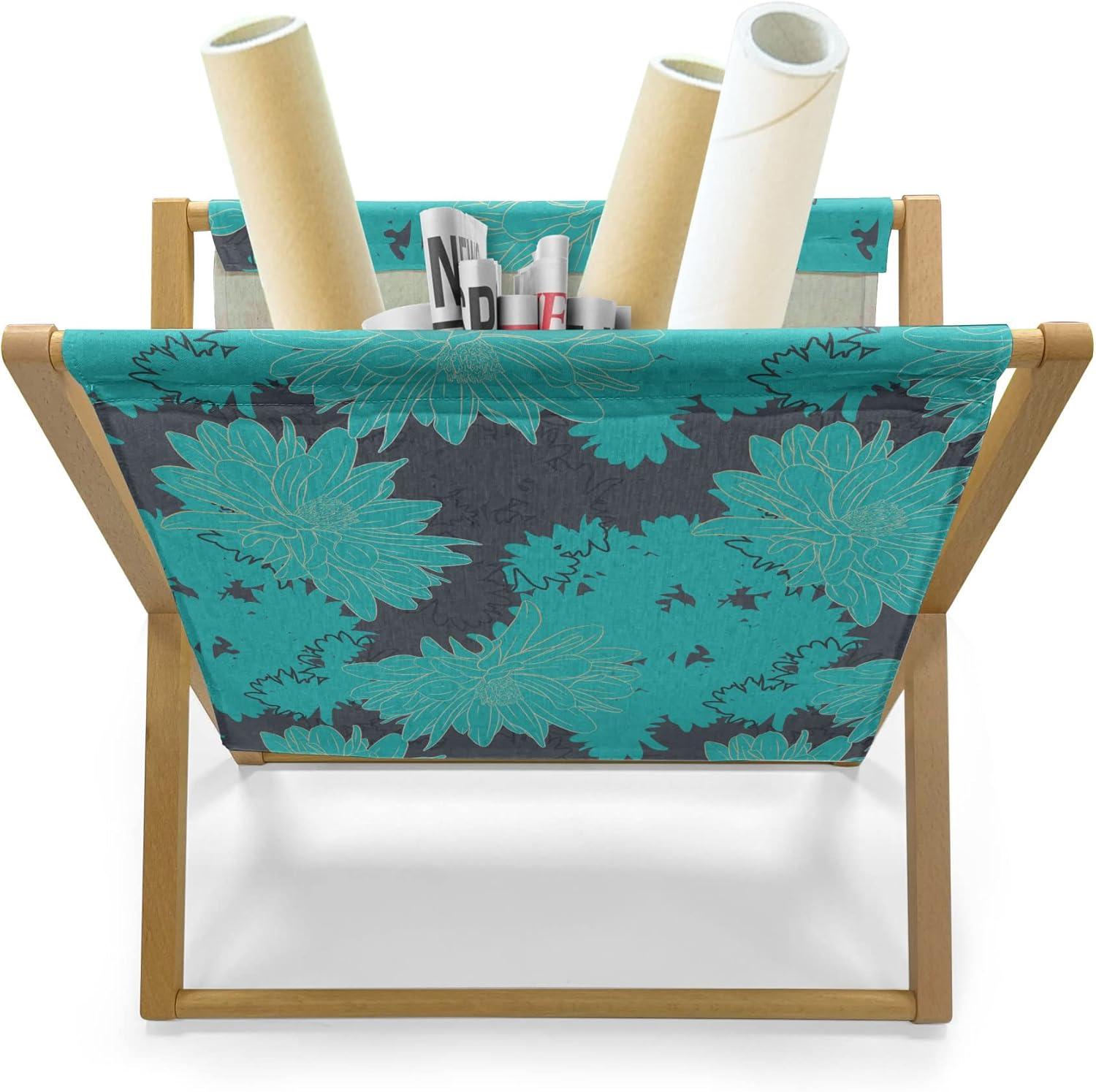 imageAmbesonne Romantic Magazine and Book Holder Love Hearts Stripes Celebration Party Lovers Valentines Design Decorative Floor Rack Organizer for Living Room 22x19 Magenta Night Blue and YellowTurquoise Grey