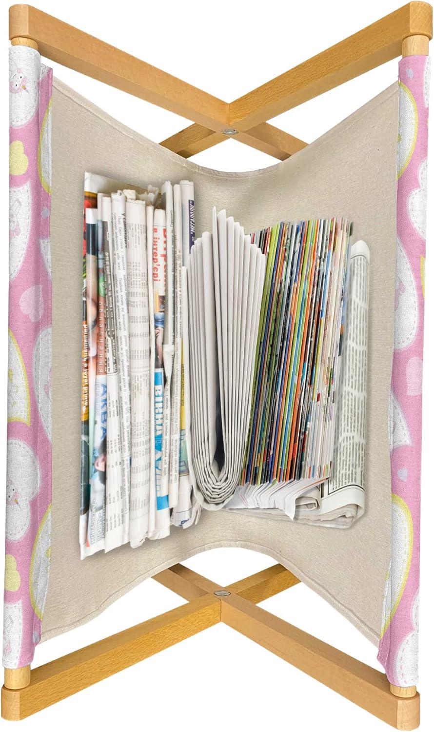 imageAmbesonne Romantic Magazine and Book Holder Love Theme Unicorns in Hearts for Valentines Day Decorative Floor Rack Organizer for Living Room 22x19 Pale Pink Pastel Yellow Pale MauvePale Pink Pastel Yellow Pale Mauve