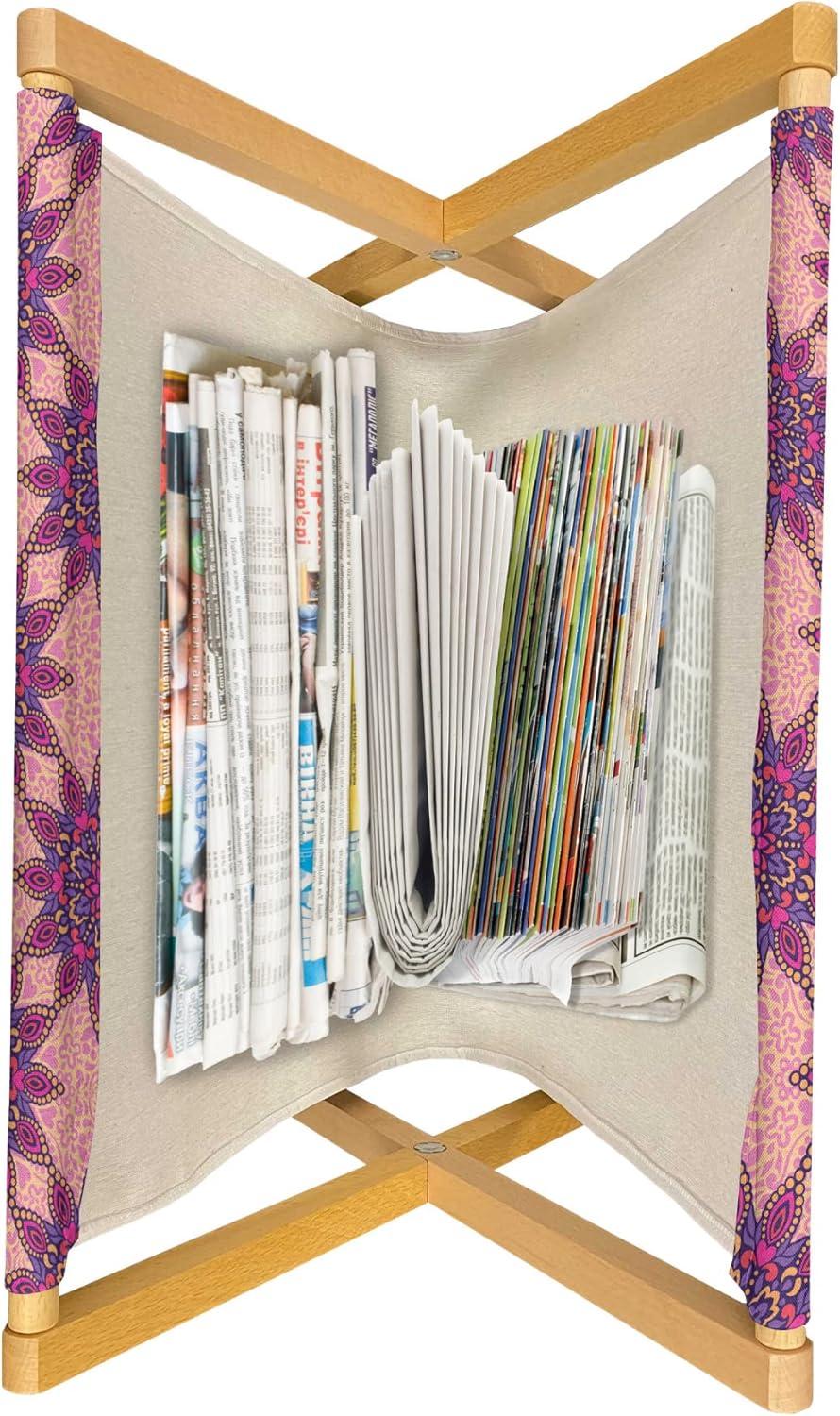 imageAmbesonne Romantic Magazine and Book Holder Love Theme Unicorns in Hearts for Valentines Day Decorative Floor Rack Organizer for Living Room 22x19 Pale Pink Pastel Yellow Pale MauvePink Violet and Rose