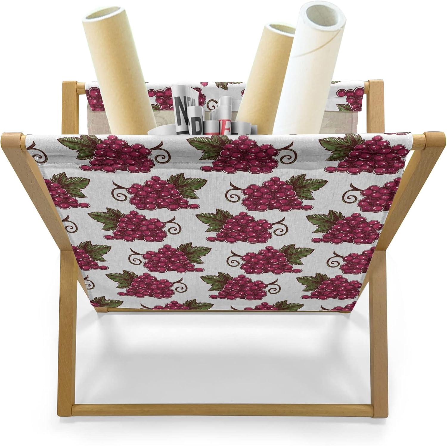 imageAmbesonne Romantic Magazine and Book Holder Love Theme Unicorns in Hearts for Valentines Day Decorative Floor Rack Organizer for Living Room 22x19 Pale Pink Pastel Yellow Pale MauveRaspberry Green and Burgundy