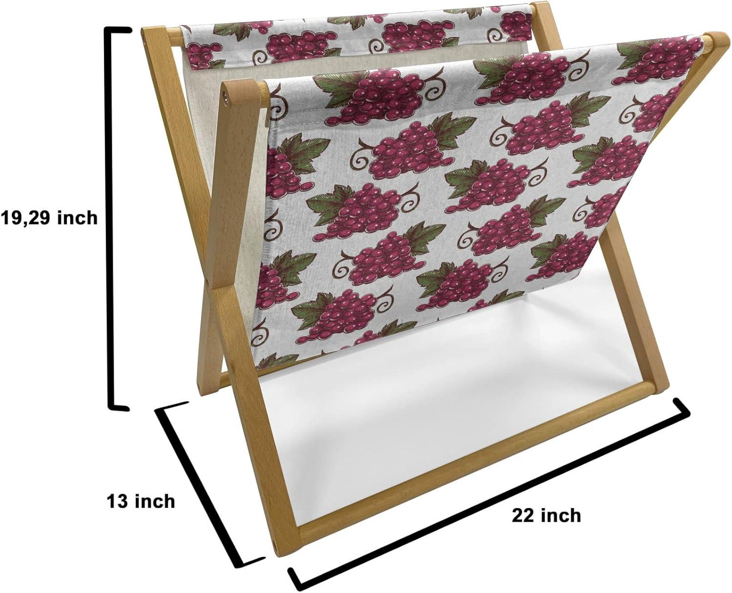 imageAmbesonne Romantic Magazine and Book Holder Love Theme Unicorns in Hearts for Valentines Day Decorative Floor Rack Organizer for Living Room 22x19 Pale Pink Pastel Yellow Pale MauveRaspberry Green and Burgundy
