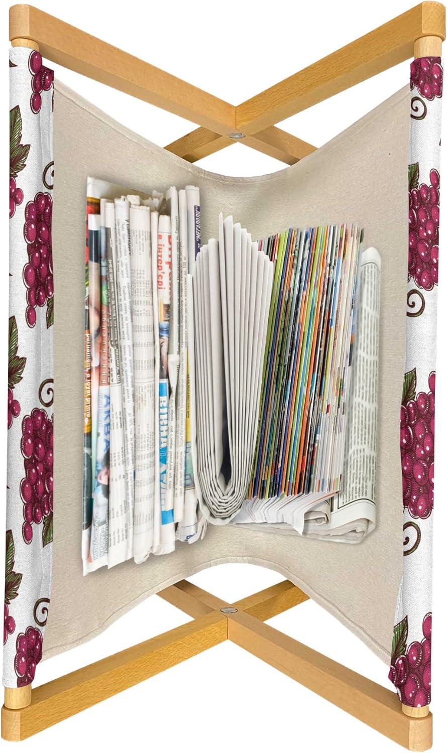 imageAmbesonne Romantic Magazine and Book Holder Love Theme Unicorns in Hearts for Valentines Day Decorative Floor Rack Organizer for Living Room 22x19 Pale Pink Pastel Yellow Pale MauveRaspberry Green and Burgundy