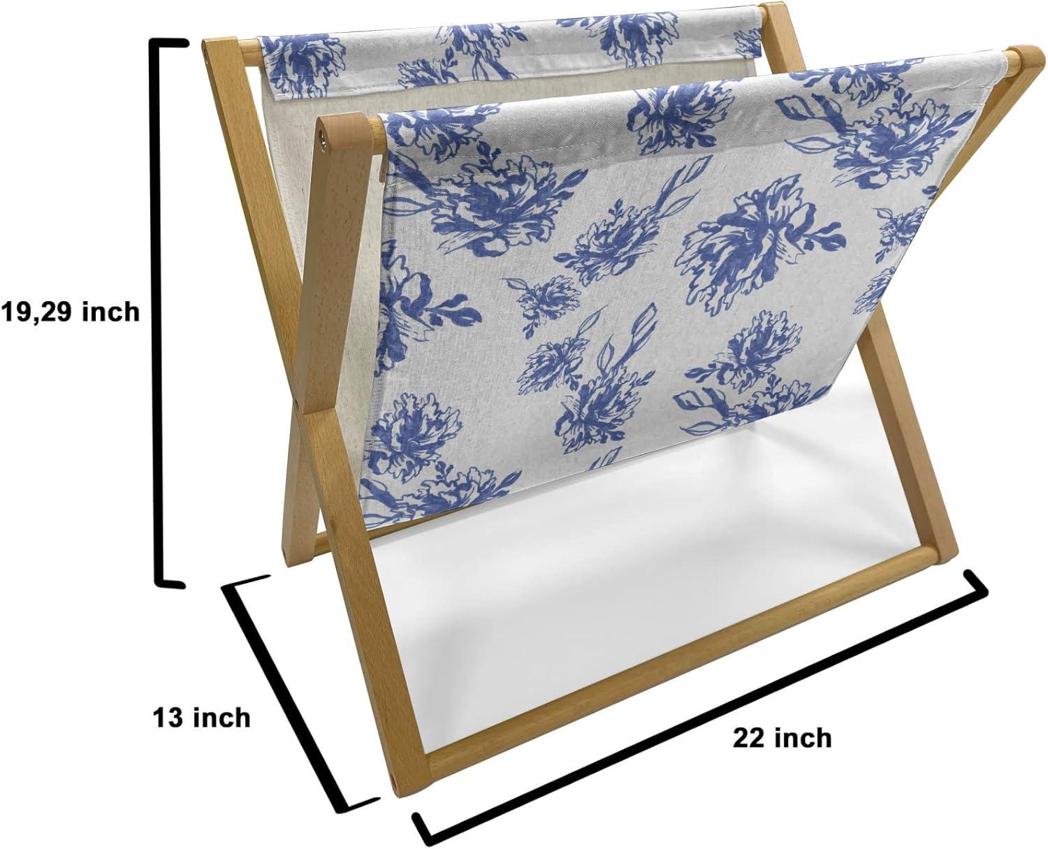 imageAmbesonne Romantic Magazine and Book Holder Repeating Love Theme with Roses and Little Hearts Valentines Day Decorative Floor Rack Organizer for Living Room 22x19 Rose CoralViolet Blue White