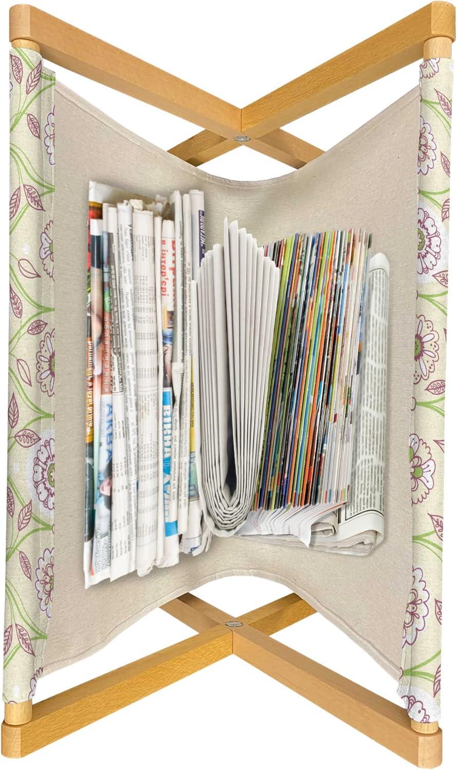 imageAmbesonne Romantic Magazine and Book Holder Repeating Love Theme with Roses and Little Hearts Valentines Day Decorative Floor Rack Organizer for Living Room 22x19 Rose CoralCream Avocado Green