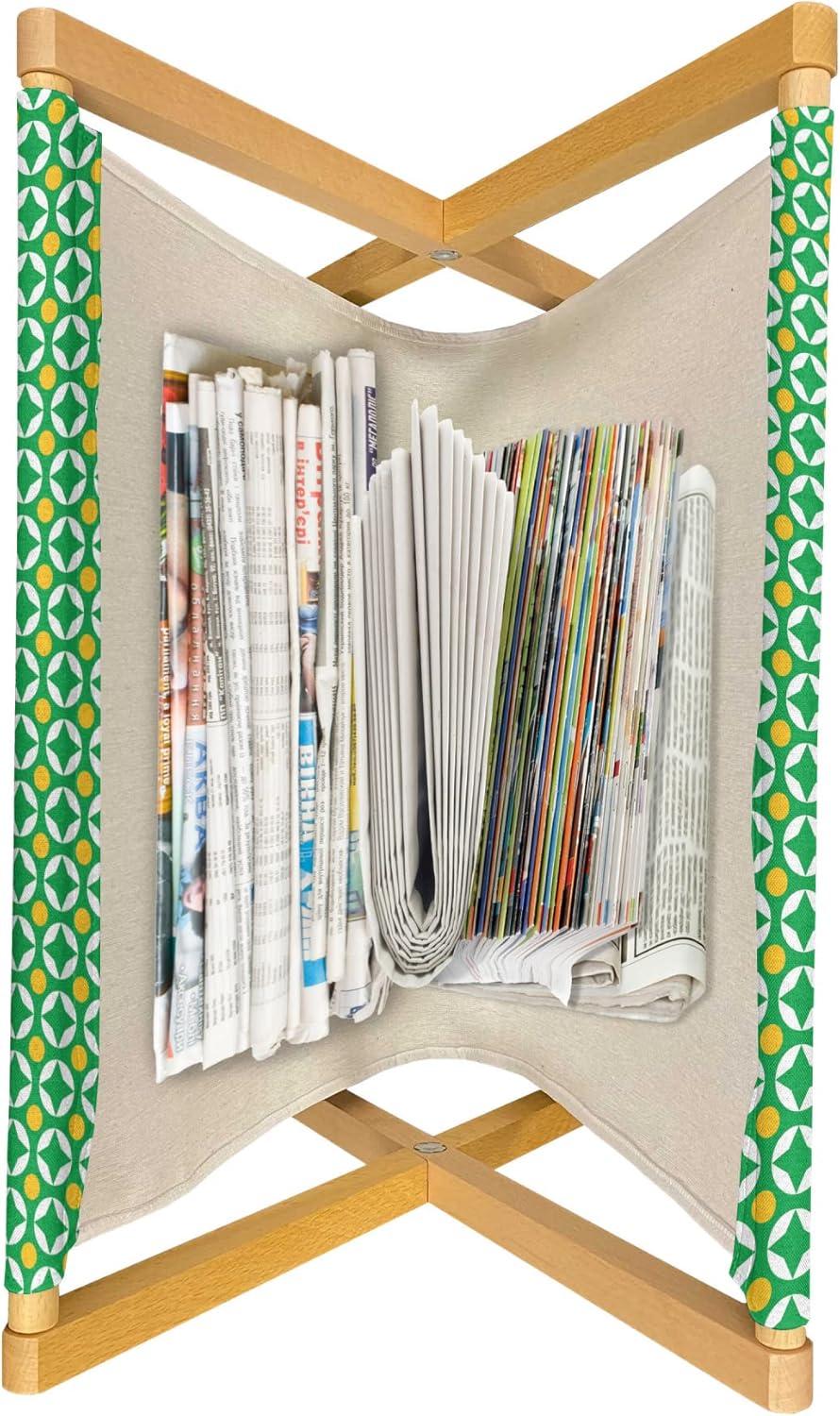 imageAmbesonne Romantic Magazine and Book Holder Repeating Love Theme with Roses and Little Hearts Valentines Day Decorative Floor Rack Organizer for Living Room 22x19 Rose CoralGreen Earth Yellow