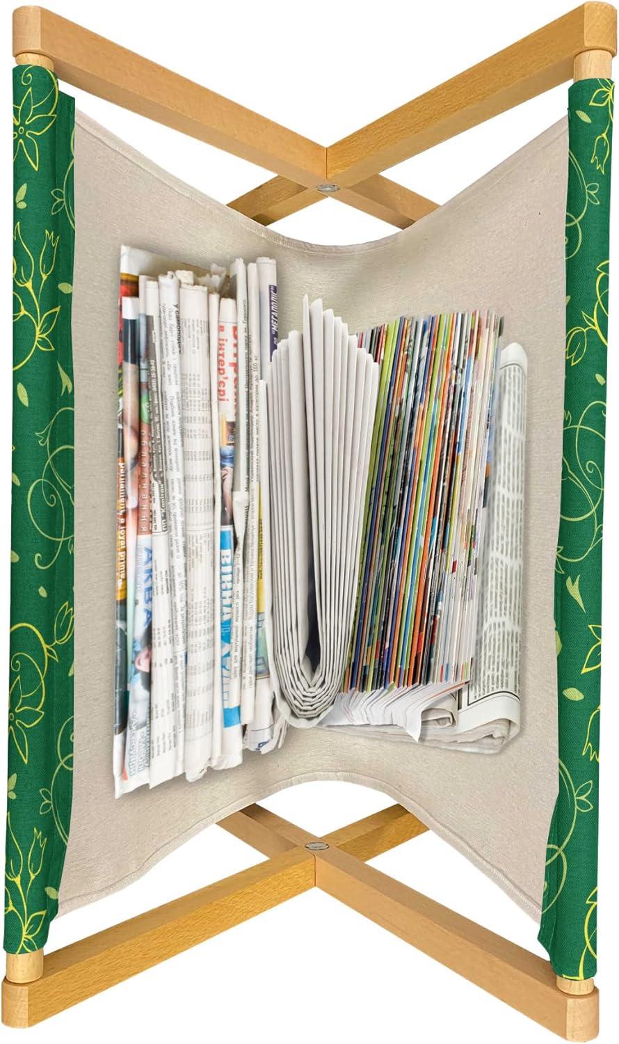 imageAmbesonne Romantic Magazine and Book Holder Repeating Love Theme with Roses and Little Hearts Valentines Day Decorative Floor Rack Organizer for Living Room 22x19 Rose CoralYellow Forest Green