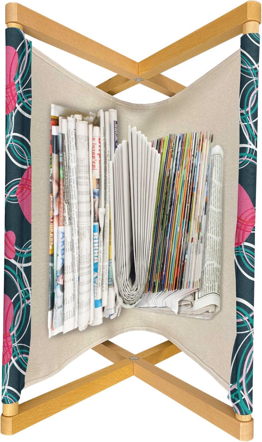 imageAmbesonne Romantic Magazine and Book Holder Repeating Love Theme with Roses and Little Hearts Valentines Day Decorative Floor Rack Organizer for Living Room 22x19 Rose CoralPink Dark Teal