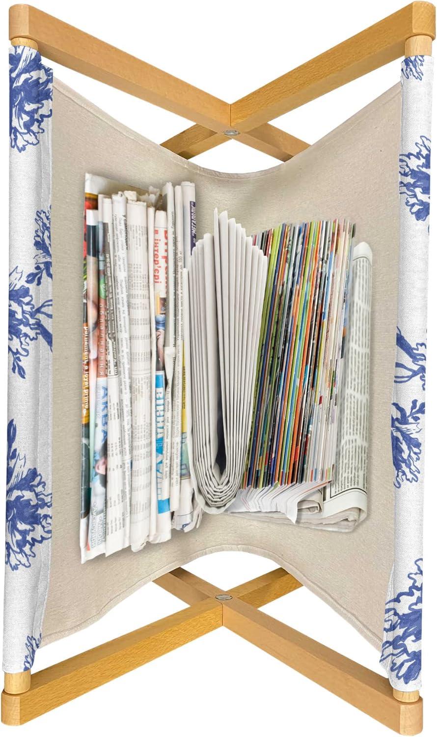imageAmbesonne Romantic Magazine and Book Holder Repeating Love Theme with Roses and Little Hearts Valentines Day Decorative Floor Rack Organizer for Living Room 22x19 Rose CoralViolet Blue White