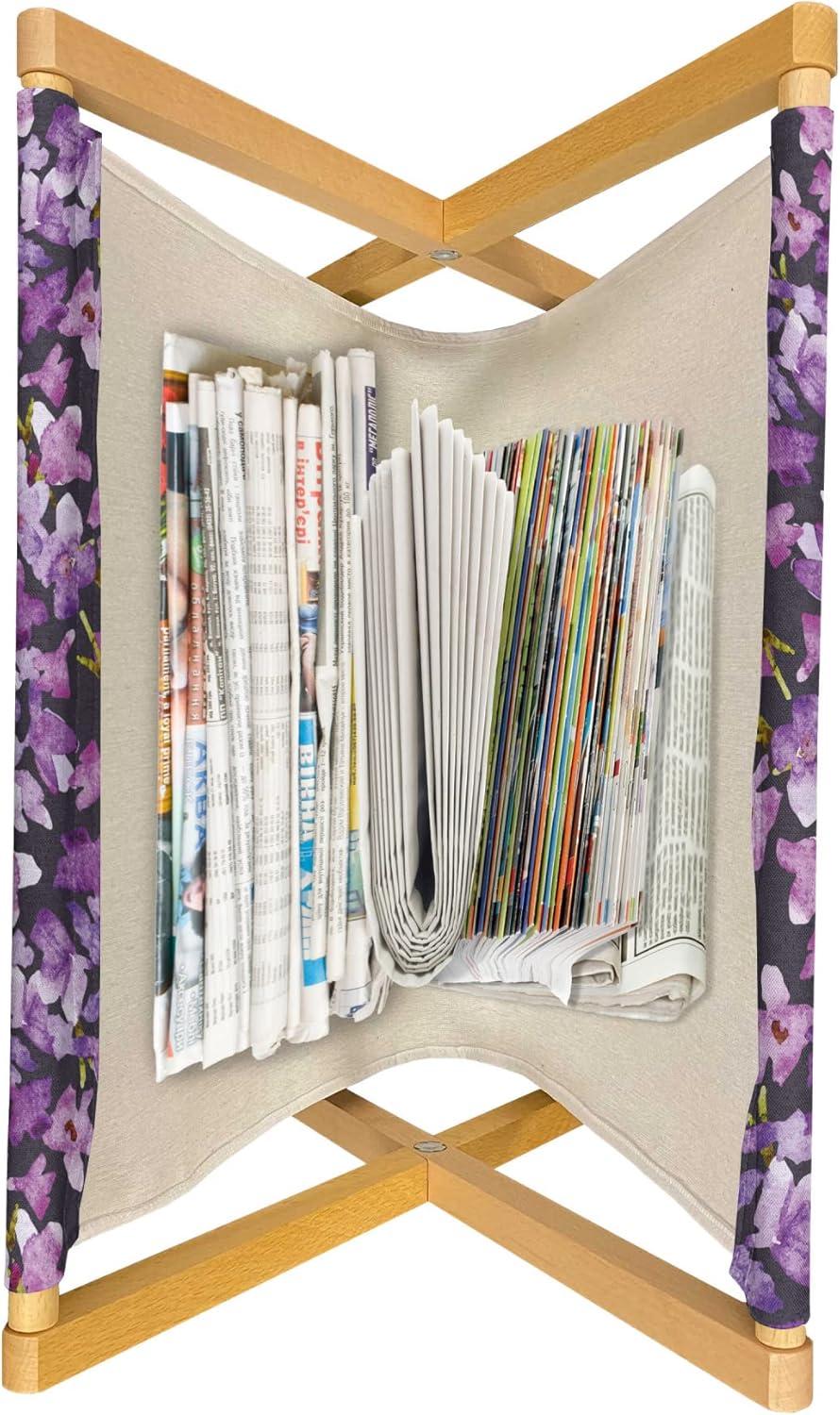 imageAmbesonne Romantic Magazine and Book Holder Repeating Love Theme with Roses and Little Hearts Valentines Day Decorative Floor Rack Organizer for Living Room 22x19 Rose CoralGrey Violet
