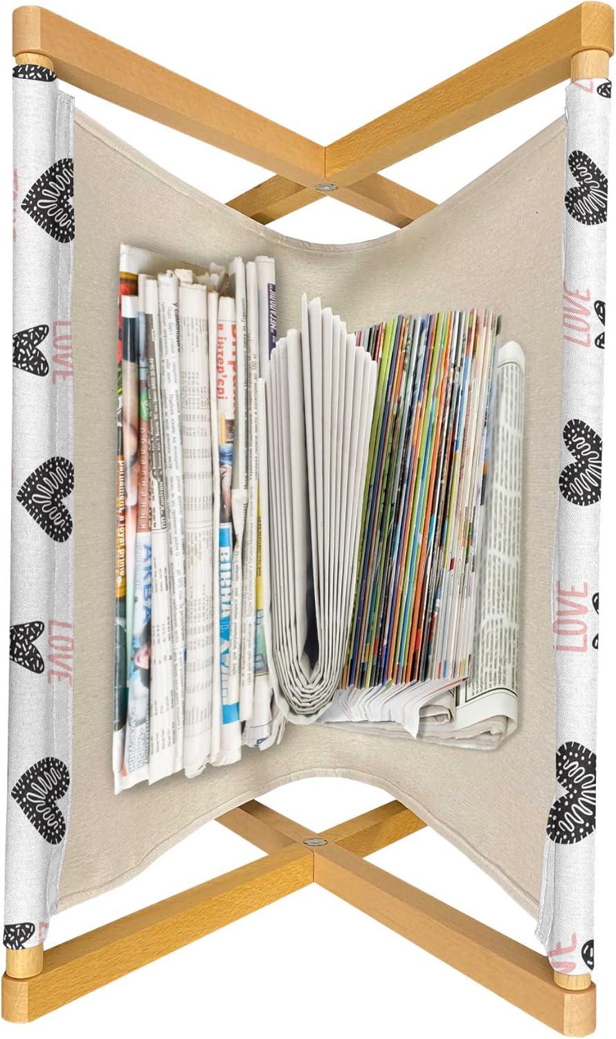 imageAmbesonne Romantic Magazine and Book Holder True Love Lettering with Heart Shapes Doodle Valentines Day Theme Decorative Floor Rack Organizer for Living Room 22x19 Pale Pink Black and WhitePale Pink Black and White
