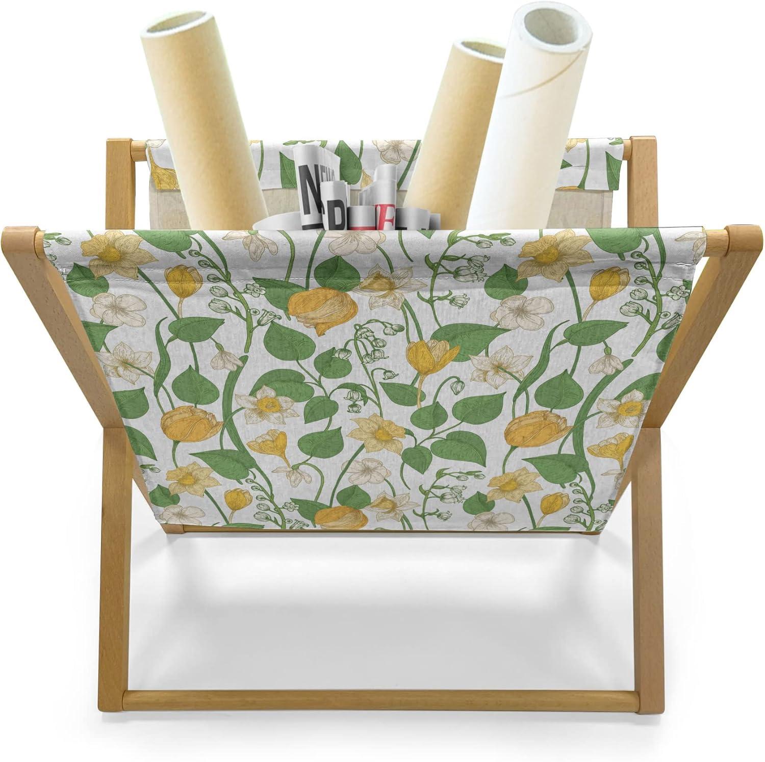 imageAmbesonne Romantic Magazine and Book Holder True Love Lettering with Heart Shapes Doodle Valentines Day Theme Decorative Floor Rack Organizer for Living Room 22x19 Pale Pink Black and WhiteFern Green Pale Orange
