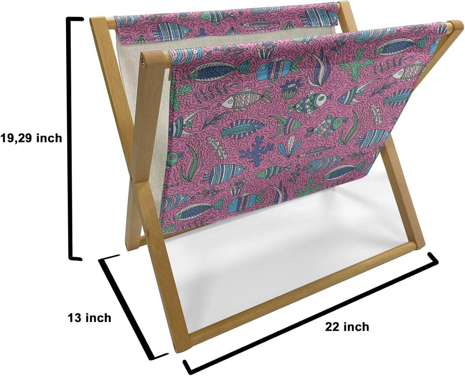 imageAmbesonne Romantic Magazine and Book Holder True Love Lettering with Heart Shapes Doodle Valentines Day Theme Decorative Floor Rack Organizer for Living Room 22x19 Pale Pink Black and WhitePink and Blue Violet