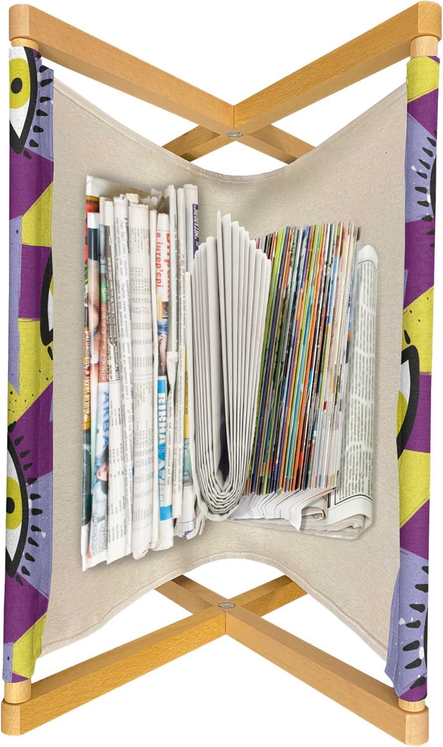 imageAmbesonne Romantic Magazine and Book Holder True Love Lettering with Heart Shapes Doodle Valentines Day Theme Decorative Floor Rack Organizer for Living Room 22x19 Pale Pink Black and WhiteYellow and Purple