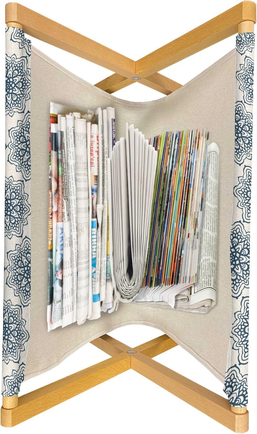 imageAmbesonne Romantic Magazine and Book Holder Valentines Day Theme Little Hearts in Modern Repetitive Pattern Decorative Floor Rack Organizer for Living Room 22x19 Rose Magenta and BurgundyWhite and Dark Night Blue