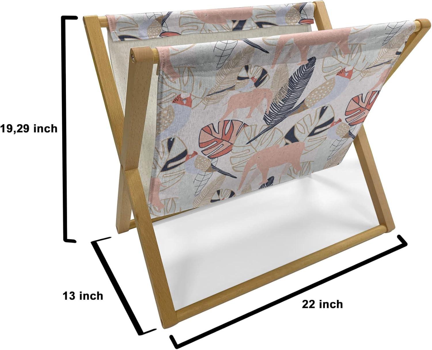 imageAmbesonne Romantic Magazine and Book Holder Valentines Day Theme Little Hearts in Modern Repetitive Pattern Decorative Floor Rack Organizer for Living Room 22x19 Rose Magenta and BurgundyBlush Ecru and Indigo