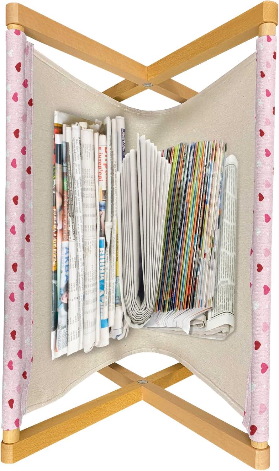 imageAmbesonne Romantic Magazine and Book Holder Valentines Day Theme Little Hearts in Modern Repetitive Pattern Decorative Floor Rack Organizer for Living Room 22x19 Rose Magenta and BurgundyRose Magenta and Burgundy