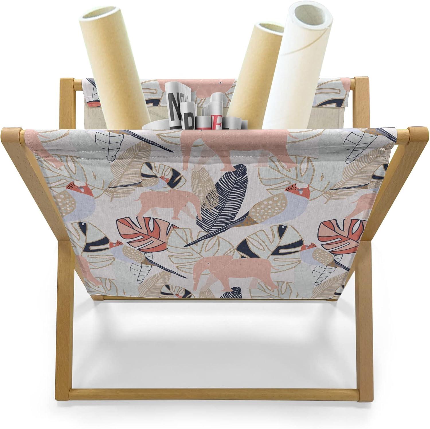 imageAmbesonne Romantic Magazine and Book Holder Valentines Day Theme Little Hearts in Modern Repetitive Pattern Decorative Floor Rack Organizer for Living Room 22x19 Rose Magenta and BurgundyBlush Ecru and Indigo