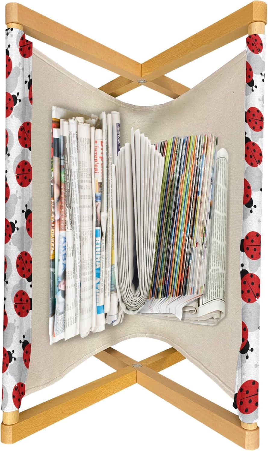 imageAmbesonne Romantic Magazine and Book Holder Valentines Day Themed Victorian Swirling Ornamental Hearts Pattern Decorative Floor Rack Organizer for Living Room 22x19 Rose SalmonVermilion and Pale Grey