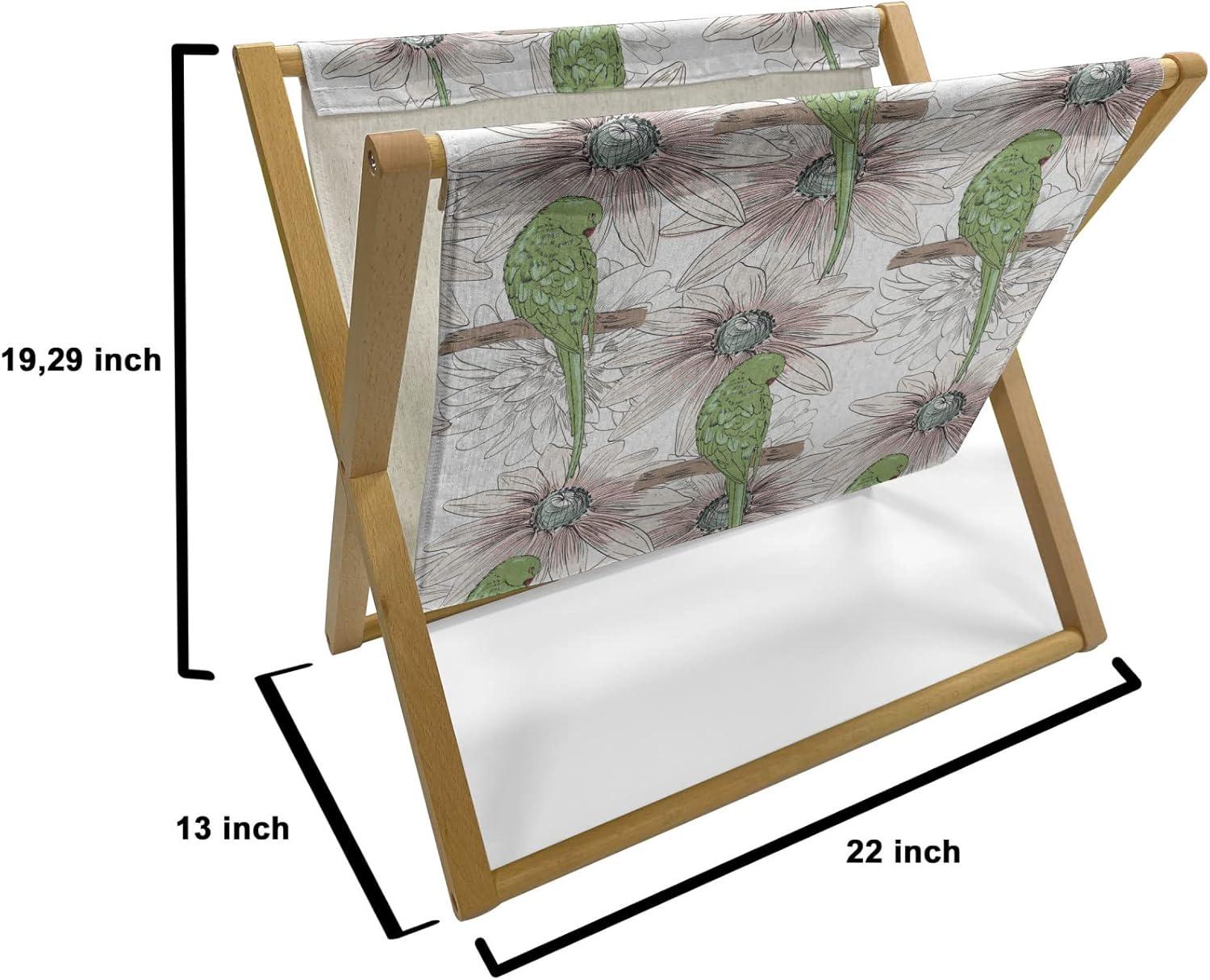 imageAmbesonne Romantic Magazine and Book Holder Valentines Day Themed Victorian Swirling Ornamental Hearts Pattern Decorative Floor Rack Organizer for Living Room 22x19 Rose SalmonOlive Green Salmon