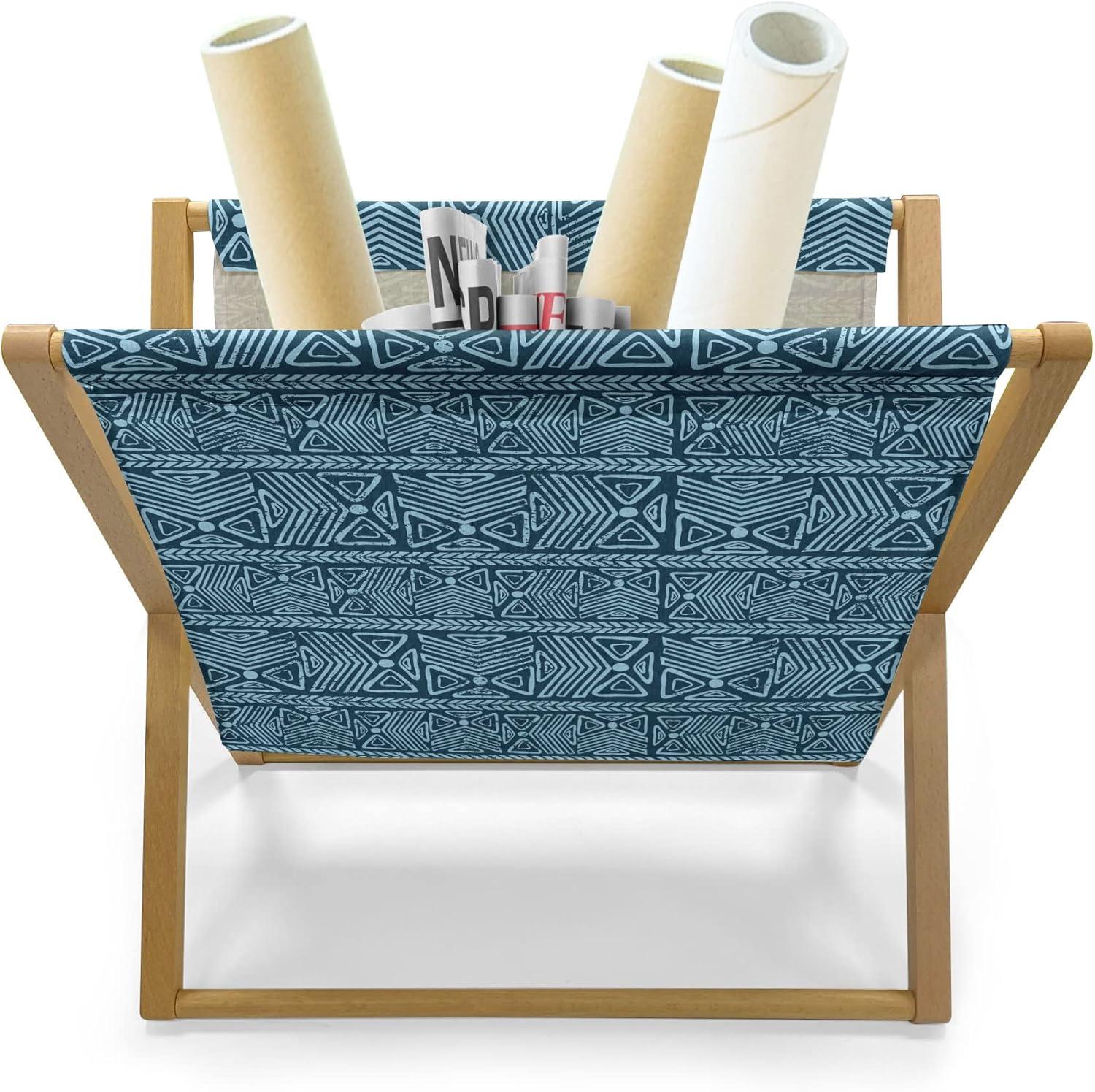 imageAmbesonne Romantic Magazine and Book Holder Valentines Day Themed Victorian Swirling Ornamental Hearts Pattern Decorative Floor Rack Organizer for Living Room 22x19 Rose SalmonPetrol Blue Pale Blue