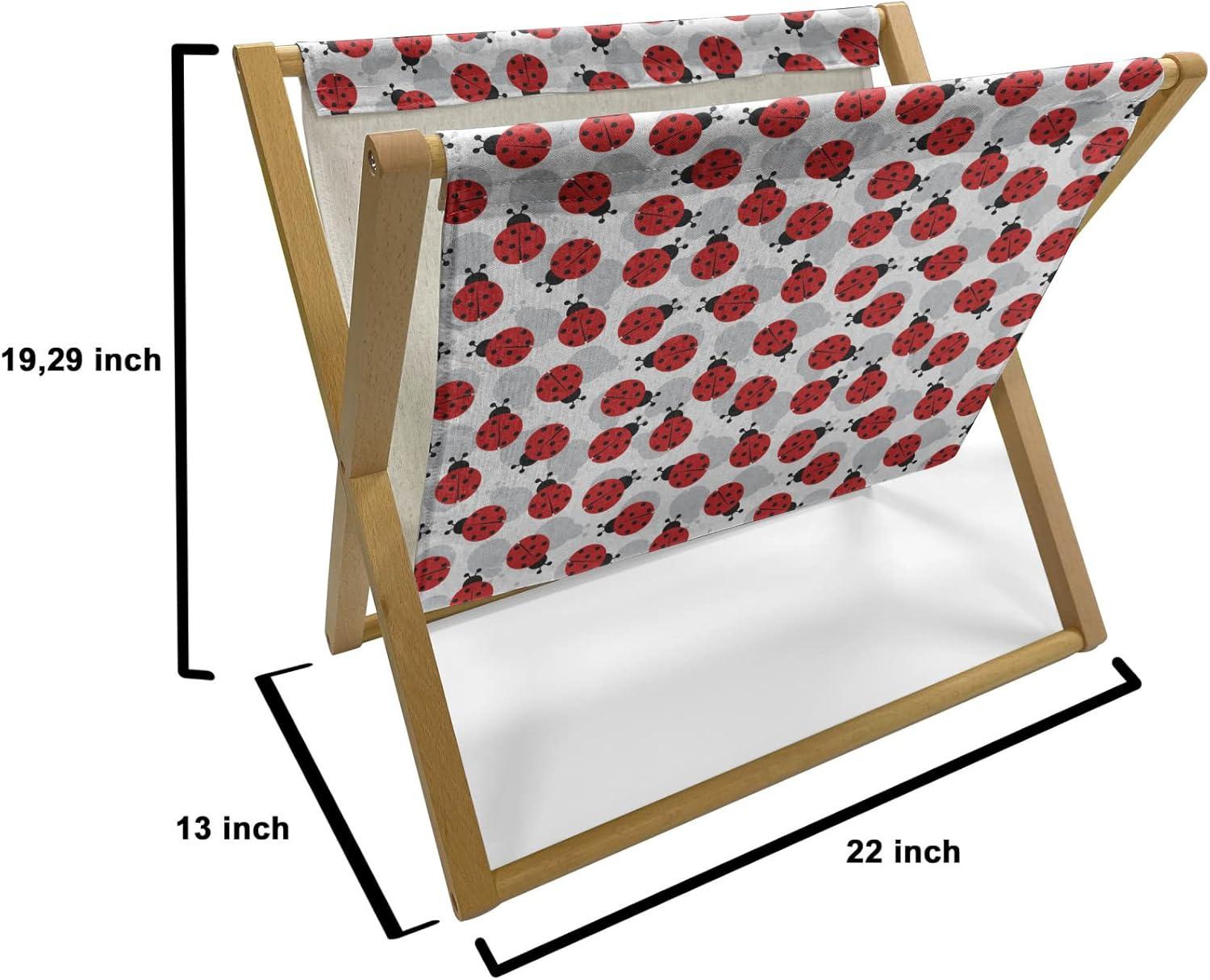 imageAmbesonne Romantic Magazine and Book Holder Valentines Day Themed Victorian Swirling Ornamental Hearts Pattern Decorative Floor Rack Organizer for Living Room 22x19 Rose SalmonVermilion and Pale Grey