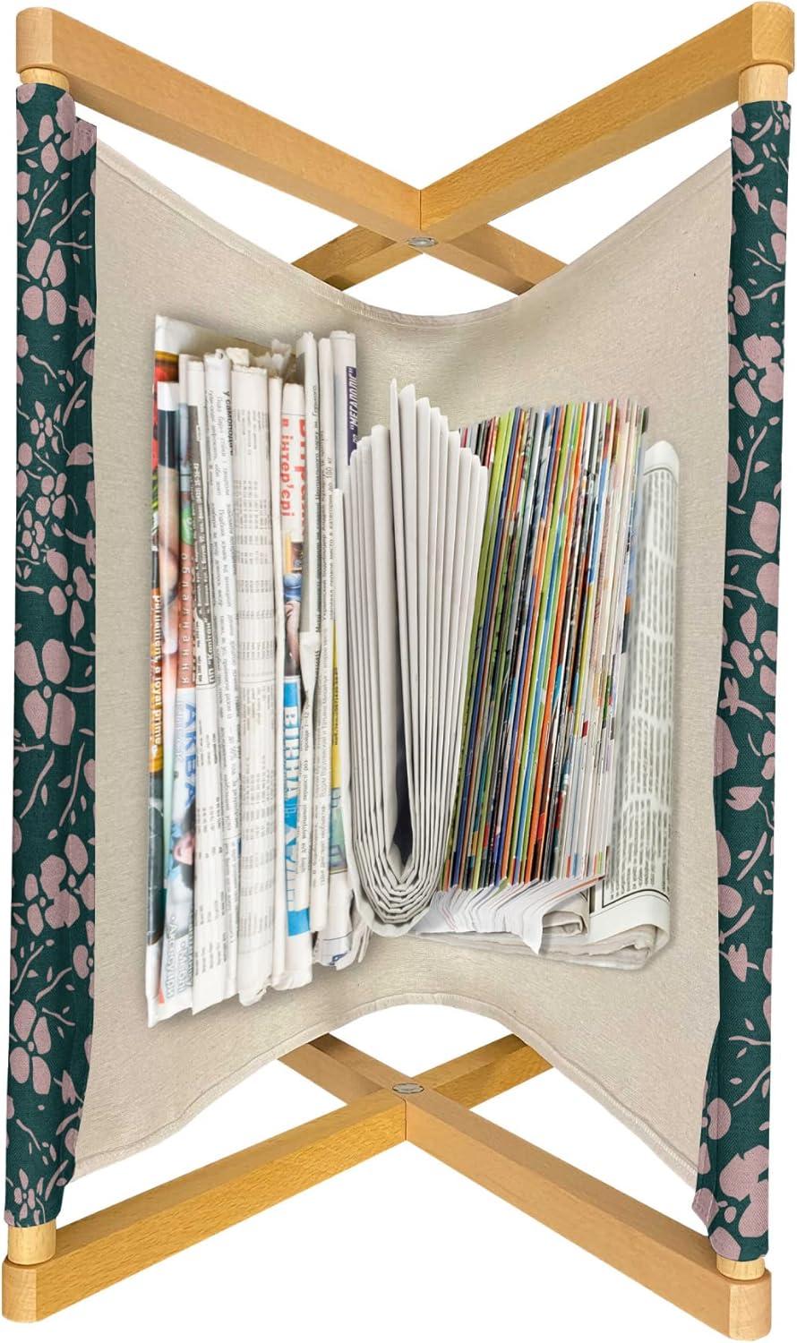 imageAmbesonne Romantic Magazine and Book Holder Valentines Day Themed Victorian Swirling Ornamental Hearts Pattern Decorative Floor Rack Organizer for Living Room 22x19 Rose SalmonHunter Green Grey Pink
