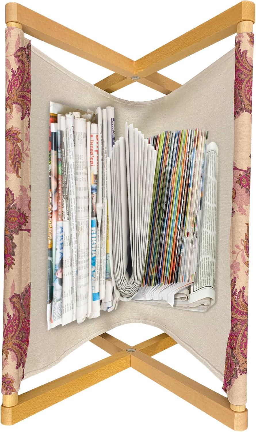 imageAmbesonne Shabby Flora Magazine and Book Holder Romantic Rose Petals with Branches Nature Beauty Valentine Feminine Print Floor Rack Decor for Interior of Home amp Office 22 x 19 Pink and YellowPeach and Coral