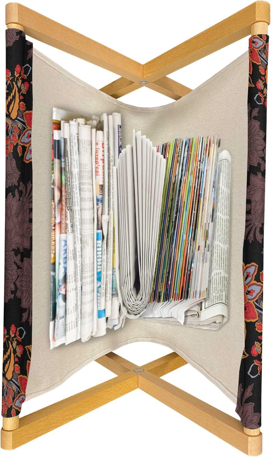 imageAmbesonne Shabby Flora Magazine and Book Holder Romantic Rose Petals with Branches Nature Beauty Valentine Feminine Print Floor Rack Decor for Interior of Home amp Office 22 x 19 Pink and YellowBlack Orange Mustard