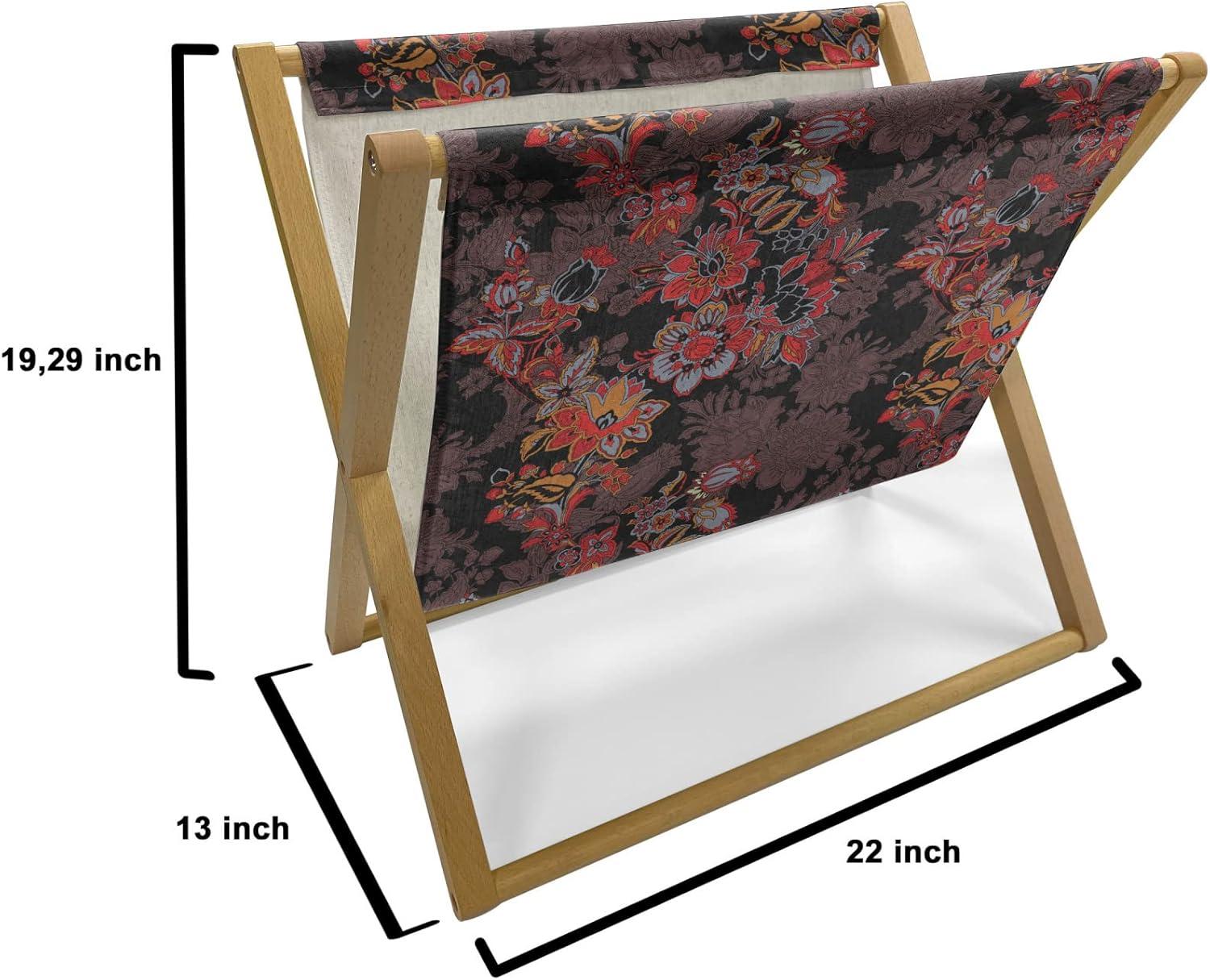 imageAmbesonne Shabby Flora Magazine and Book Holder Romantic Rose Petals with Branches Nature Beauty Valentine Feminine Print Floor Rack Decor for Interior of Home amp Office 22 x 19 Pink and YellowBlack Orange Mustard