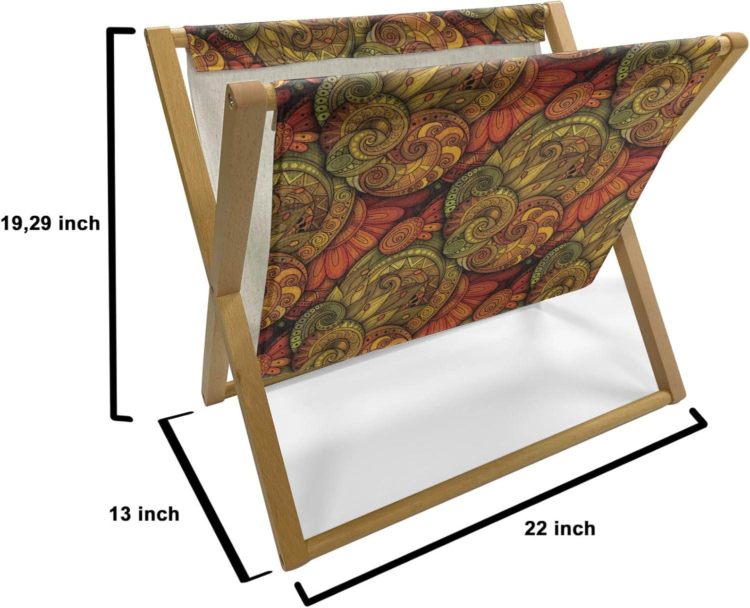 imageAmbesonne Shabby Flora Magazine and Book Holder Romantic Rose Petals with Branches Nature Beauty Valentine Feminine Print Floor Rack Decor for Interior of Home amp Office 22 x 19 Pink and YellowReseda Green Orange