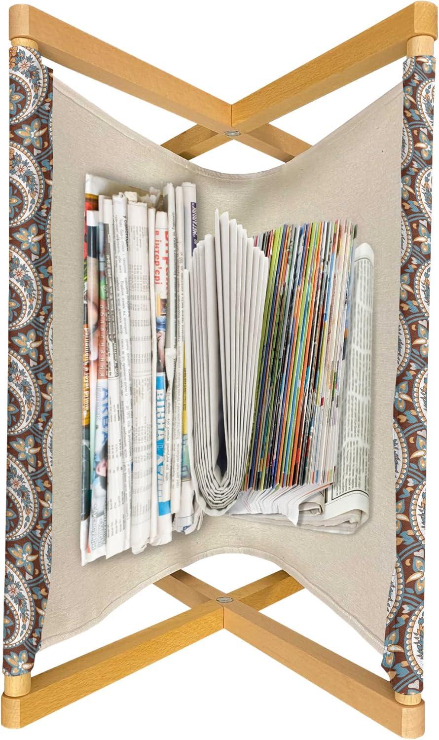 imageAmbesonne Shabby Flora Magazine and Book Holder Romantic Rose Petals with Branches Nature Beauty Valentine Feminine Print Floor Rack Decor for Interior of Home amp Office 22 x 19 Pink and YellowRedwood and Blue Grey