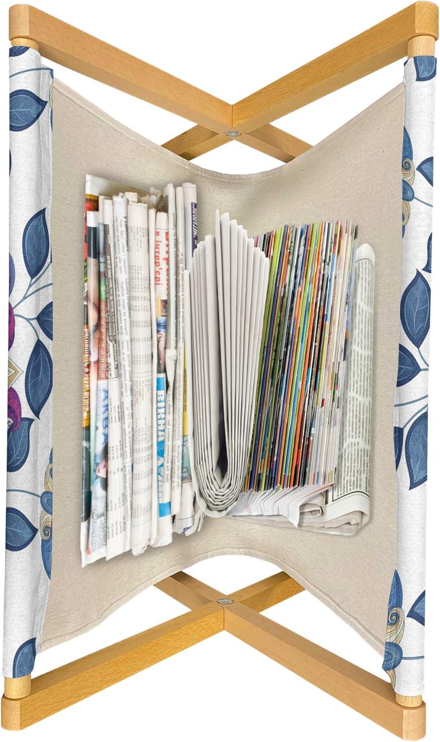 imageAmbesonne Shabby Flora Magazine and Book Holder Romantic Rose Petals with Branches Nature Beauty Valentine Feminine Print Floor Rack Decor for Interior of Home amp Office 22 x 19 Pink and YellowBlue Violet Grey