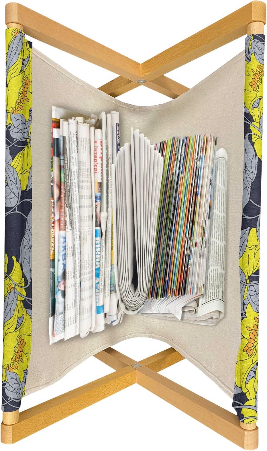 imageAmbesonne Shabby Flora Magazine and Book Holder Romantic Rose Petals with Branches Nature Beauty Valentine Feminine Print Floor Rack Decor for Interior of Home amp Office 22 x 19 Pink and YellowYellow and Grey