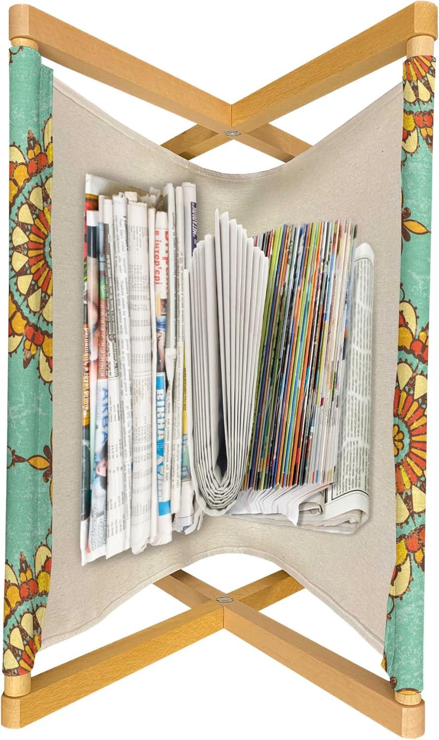 imageAmbesonne Shabby Flora Magazine and Book Holder Romantic Rose Petals with Branches Nature Beauty Valentine Feminine Print Floor Rack Decor for Interior of Home amp Office 22 x 19 Pink and YellowMint Orange
