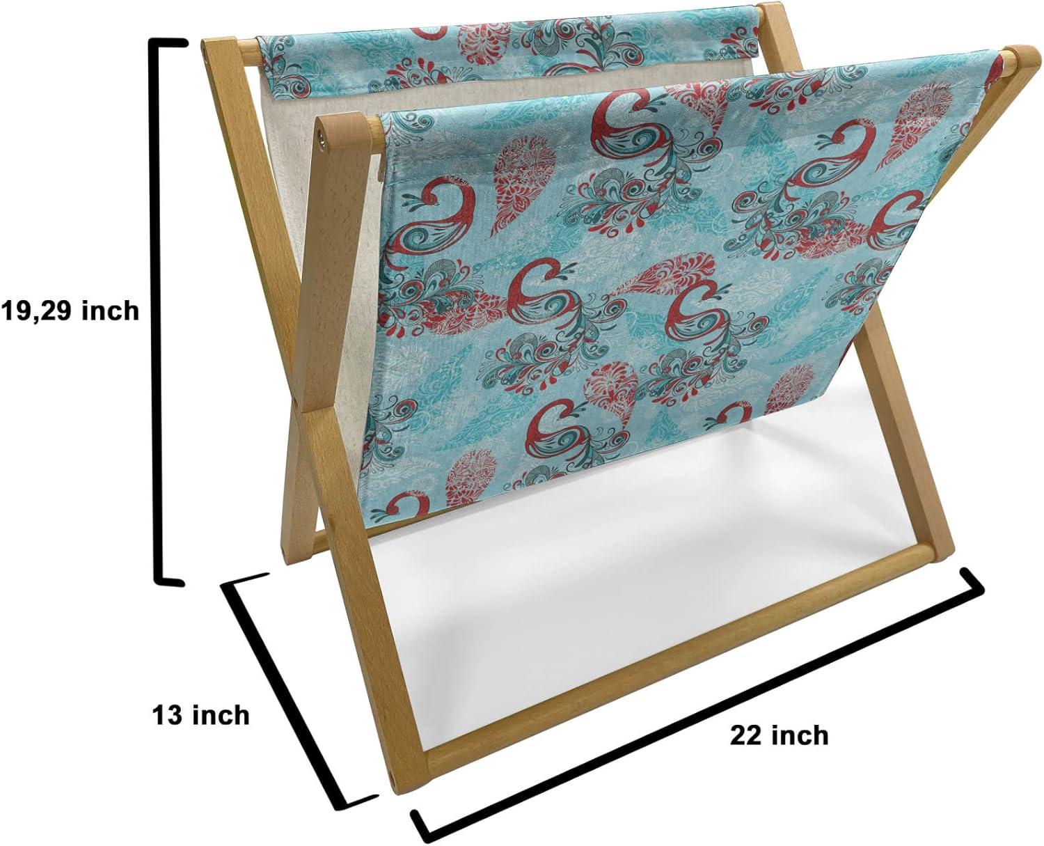 imageAmbesonne Teal Magazine and Book Holder Crystal Hearts and Gemstone Valentines Day Celebrating Romantic Print Floor Rack Decor for Interior of Home amp Office 22 x 19 Red Fuchsia TealSky Blue Red